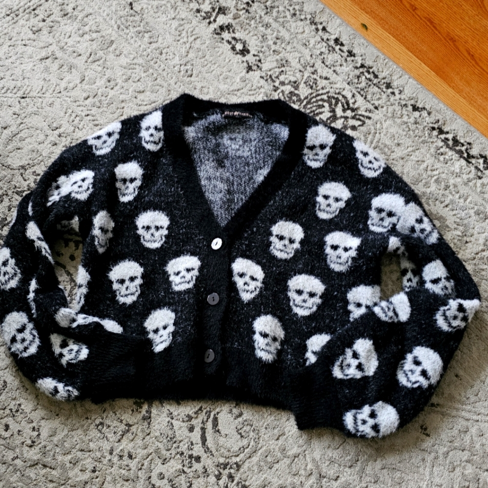 Almost Famous Skull Cardigan